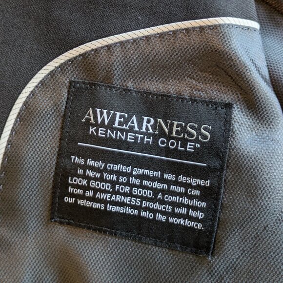 Awearness Kenneth Cole Slim Fit Black Suit 46 Extra-Long and Pants W36-38 L34 - Picture 7 of 16